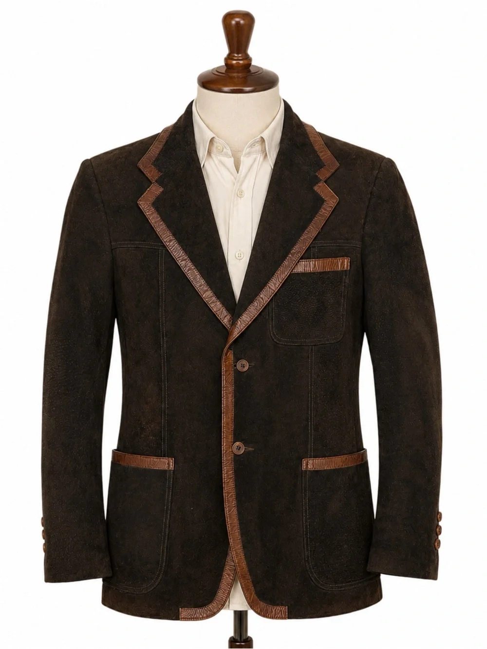 Vintage 70s The Hardware Clothing Co England Brown Suede Leather Western Jacket